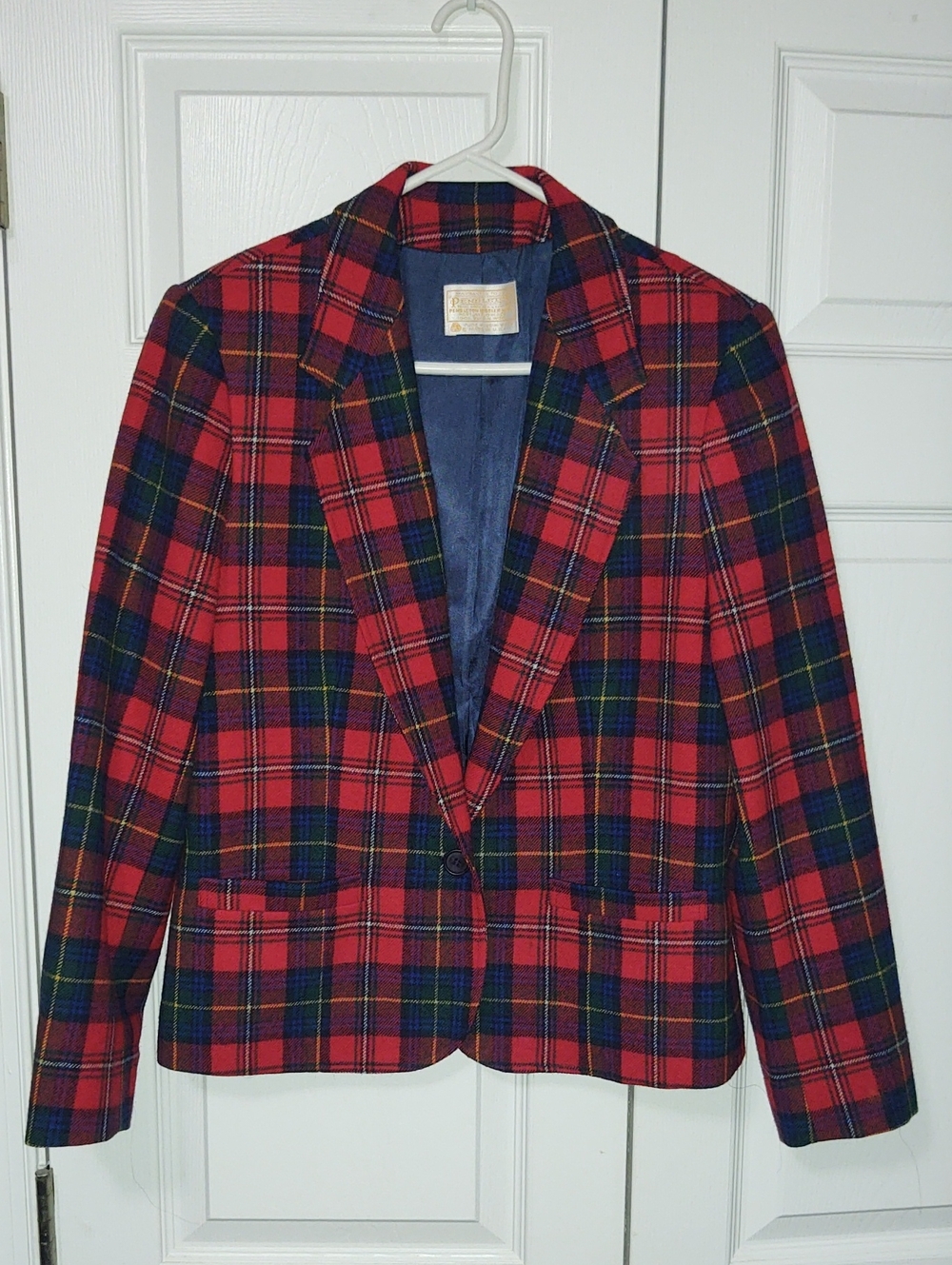 Pendleton Red Tartan Single-Button Blazer